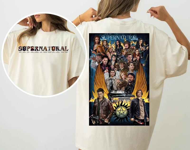 Supernatural T Shirt,Supernatural Vintage T Shirt Fashion Cotton, Full Colors, Full Sizes, For Men, For Women Hoodie,...