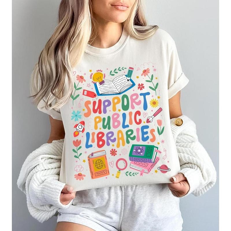 Support Public Libraries Shirt, Book Nerd Apparel, Book Lover Tee, Read Banned Books Shirt, Support Your Local Library Tee