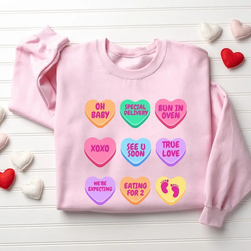Surprise Valentine Pregnancy Announcement Sweatshirt, Valentines Pregnancy Sweatshirt T-Shirts, Hoodie | CiraTrend.com