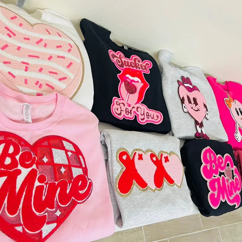 Surprise Valentines Day Chenille Patch Sweatshirt T-Shirts, Hoodie | CiraTrend.com