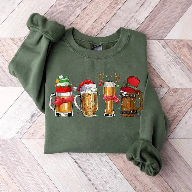 Merry Christmas Beers 100% Cotton T-shirt/Sweatshirt - Unisex Style - Menswear, Top Hoodie | CiraTrend.com