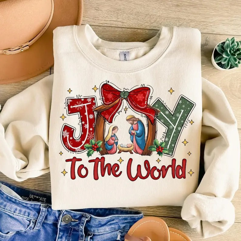 Joy To The World Cotton T-shirt/Sweatshirt for Women - Unisex Style