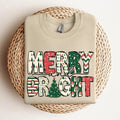 Merry and Bright Family Christmas Cotton T-shirt/Sweatshirt for Women - Unisex Style - Womenswear, Top Hoodie | CiraTrend.com