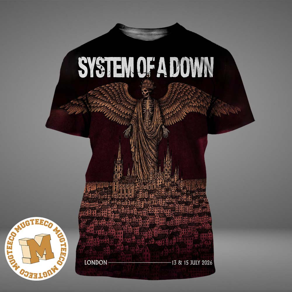 System Of A Down London Event Poster At Tottenham Hotspur Stadium On July 13 and 15 2026 All Over Print Shirt