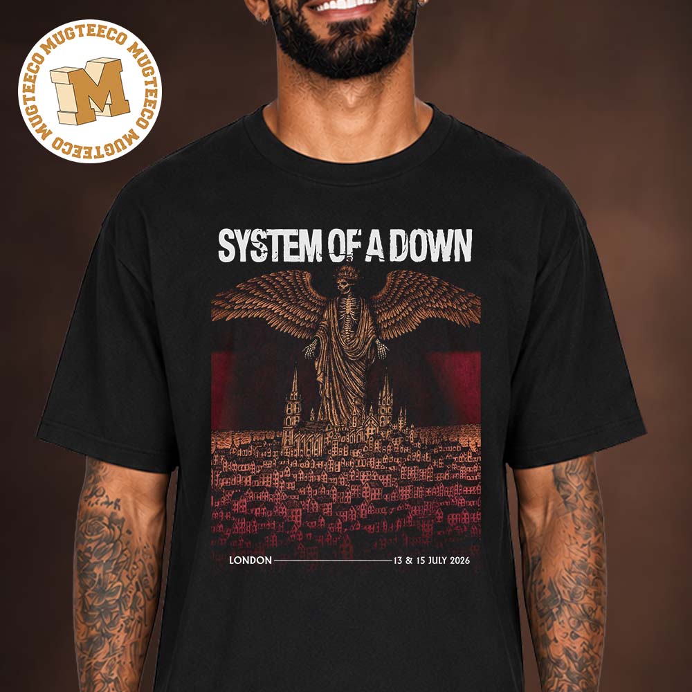 System Of A Down London Event Poster At Tottenham Hotspur Stadium On July 13 and 15 2026 Unisex T Shirt