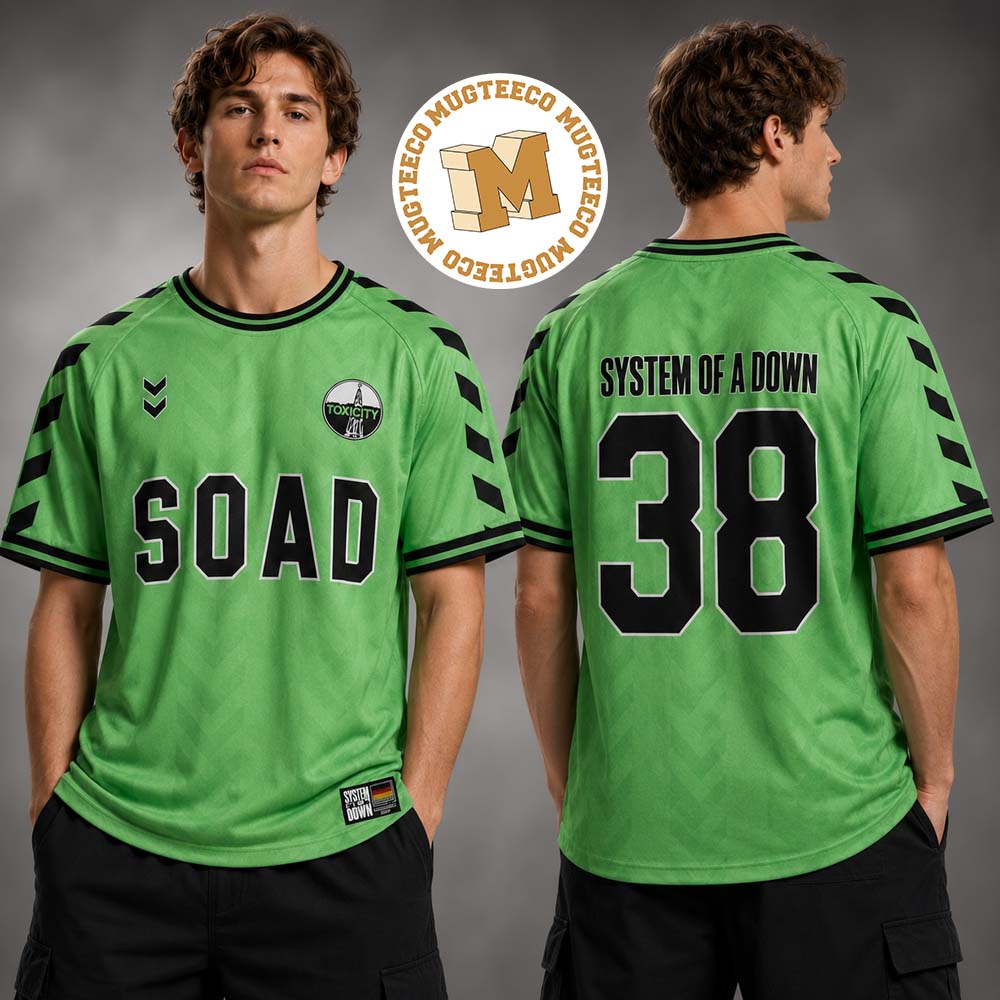 System Of A Down SOAD Exclusive Dusseldorf DE Pop Up Shop Merch Green Hummel Jersey