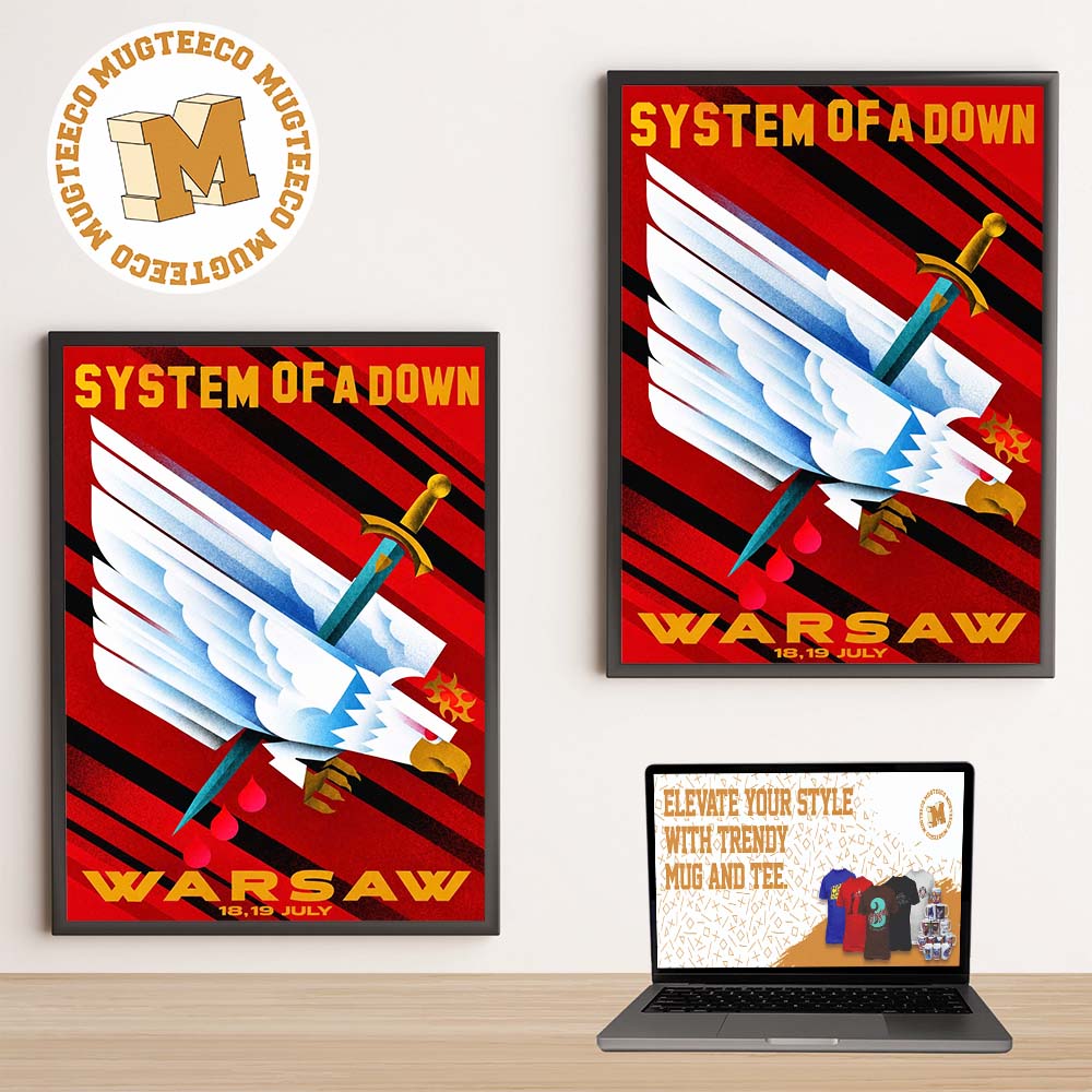 System Of A Down Warsaw Poland 2026 Event Poster At PGE Narodowy On 18 And 19 July 2026 Home Decor Poster Canvas