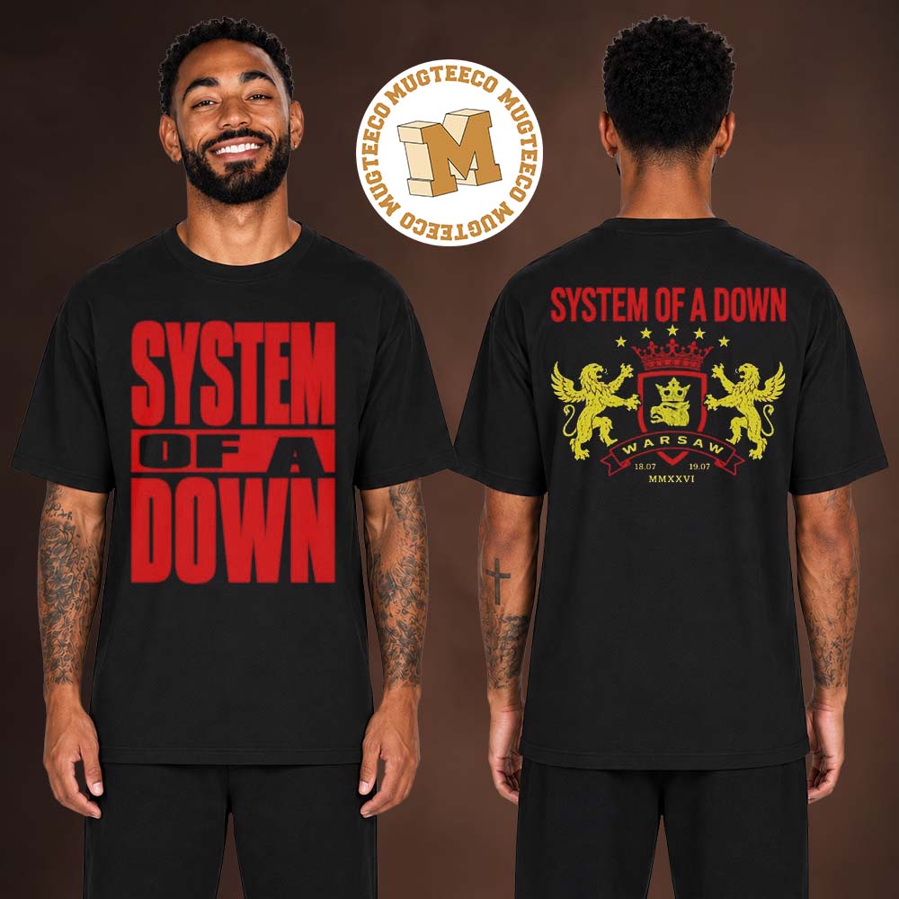 System Of A Down Warsaw Poland 2026 Event Tee At PGE Narodowy On 18 And 19 July 2026 Two Sided T-Shirt