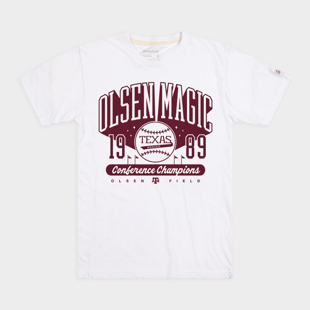 Texas A&M "Olsen Magic" Baseball 1989 Champs Tee Style001