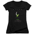 Alien Poster Junior Sheer Cap Sleeve V-Neck Womens T Shirt Black Hoodie, Sweatshirt | CiraTrend.com