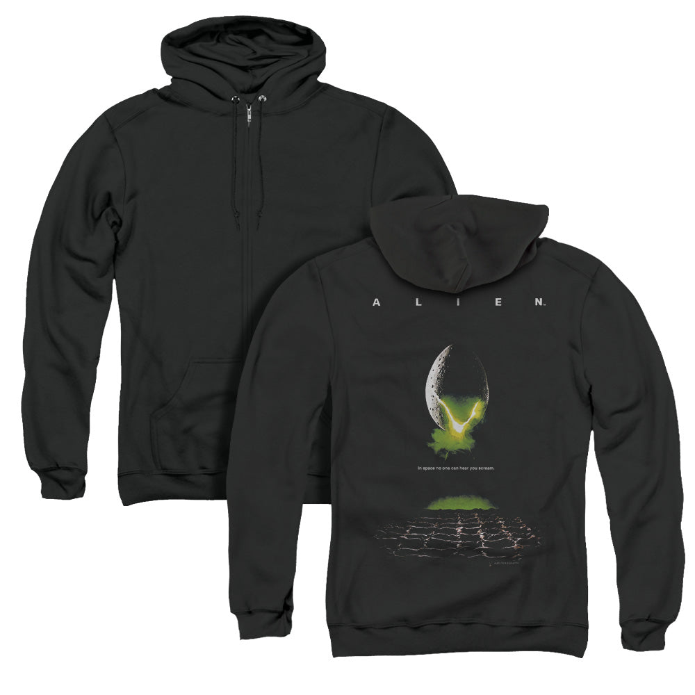 Alien Poster Back Print Zipper Mens Hoodie Black T-Shirts, Sweatshirt | CiraTrend.com