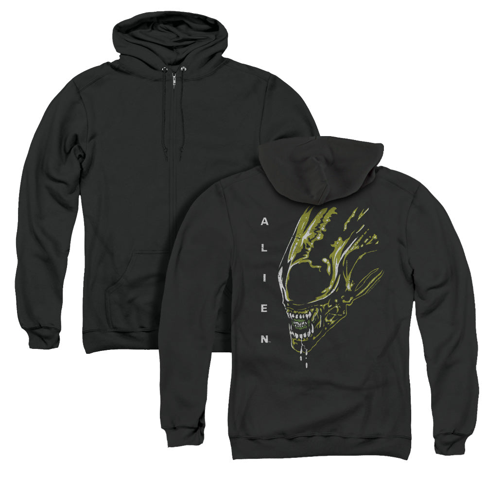 Alien Acid Drool Back Print Zipper Mens Hoodie Black T-Shirts, Sweatshirt | CiraTrend.com
