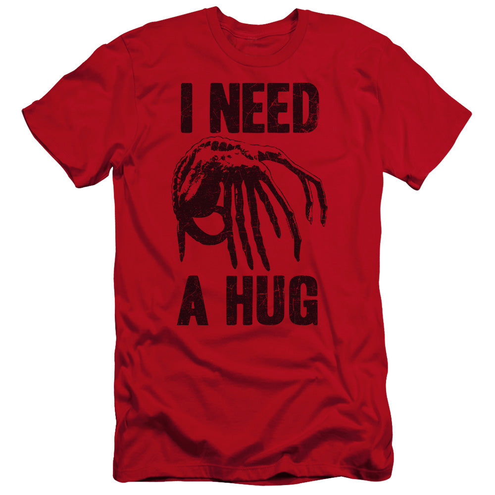 Alien Need A Hug Premium Bella Canvas Slim Fit Mens T Shirt Red Hoodie, Sweatshirt | CiraTrend.com