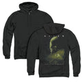 Alien Lurk Back Print Zipper Mens Hoodie Black T-Shirts, Sweatshirt | CiraTrend.com