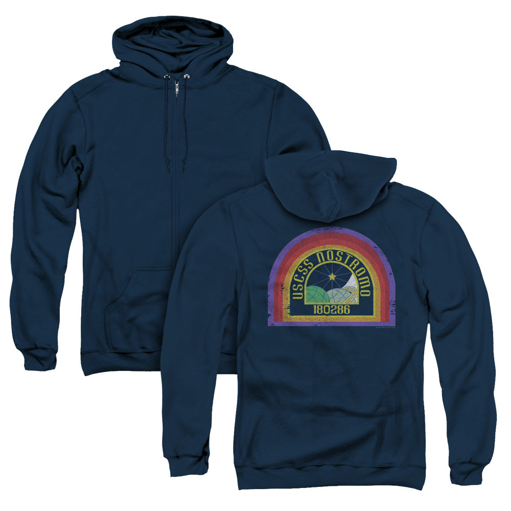 Alien Nostromo Back Print Zipper Mens Hoodie Navy T-Shirts, Sweatshirt | CiraTrend.com
