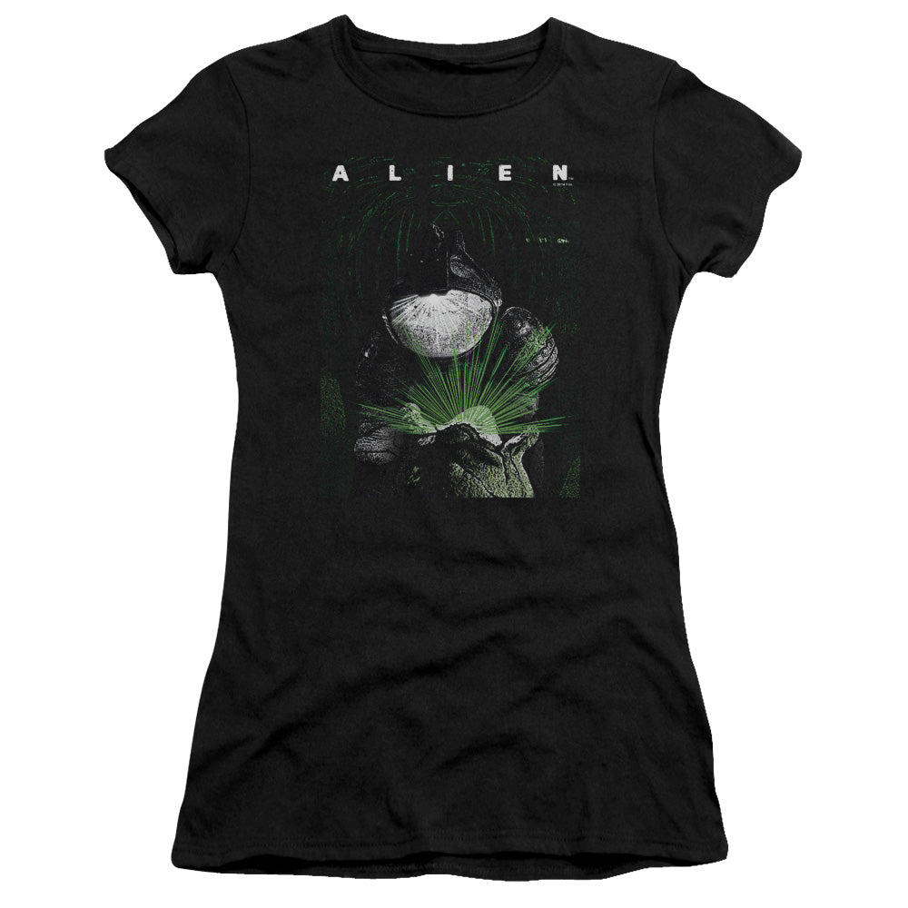 Alien Take A Peak Junior Sheer Cap Sleeve Womens T Shirt Black Hoodie, Sweatshirt | CiraTrend.com