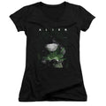 Alien Take A Peak Junior Sheer Cap Sleeve V-Neck Womens T Shirt Black Hoodie, Sweatshirt | CiraTrend.com