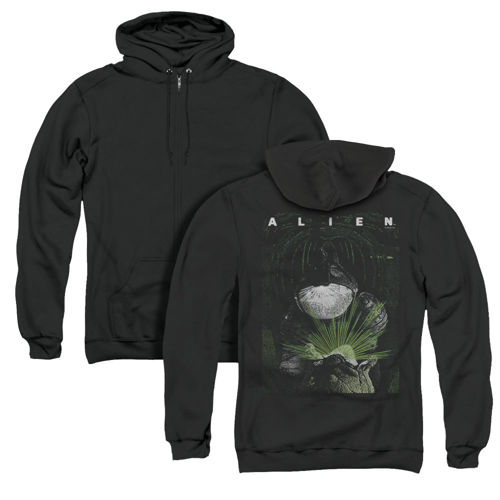 Alien Take A Peak Back Print Zipper Mens Hoodie Black T-Shirts, Sweatshirt | CiraTrend.com