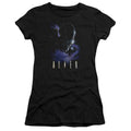 Alien In Space Junior Sheer Cap Sleeve Womens T Shirt Black Hoodie, Sweatshirt | CiraTrend.com