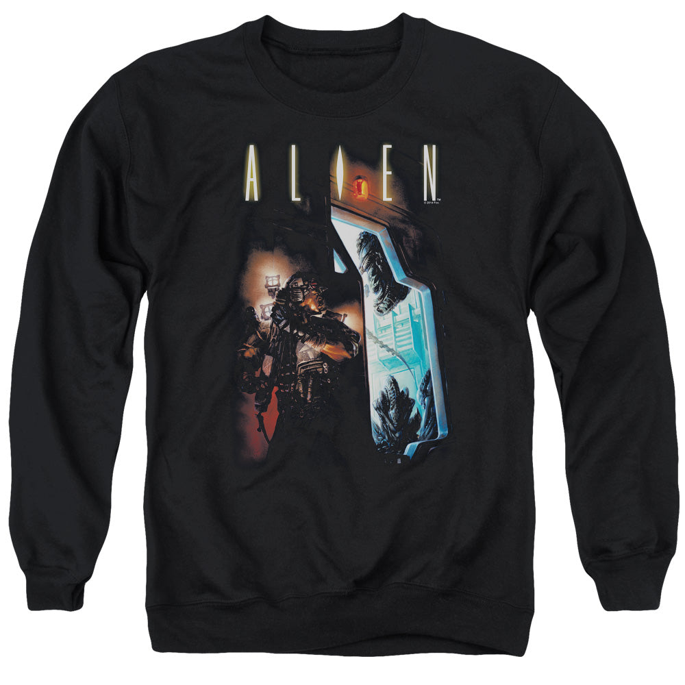 Alien Around The Corner Mens Crewneck Sweatshirt Black T-Shirts, Hoodie | CiraTrend.com