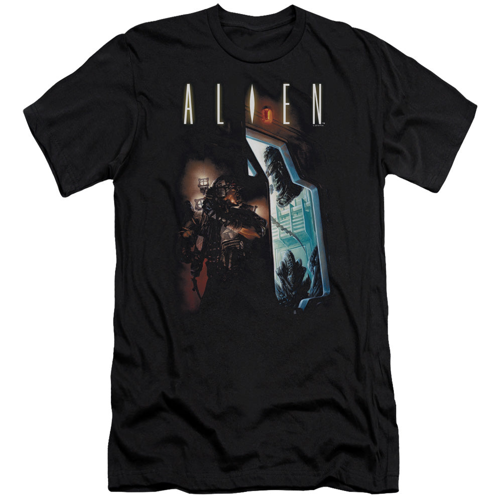 Alien Around The Corner Premium Bella Canvas Slim Fit Mens T Shirt Black Hoodie, Sweatshirt | CiraTrend.com