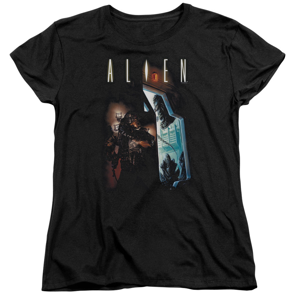 Alien Around The Corner Womens T Shirt Black Hoodie, Sweatshirt | CiraTrend.com