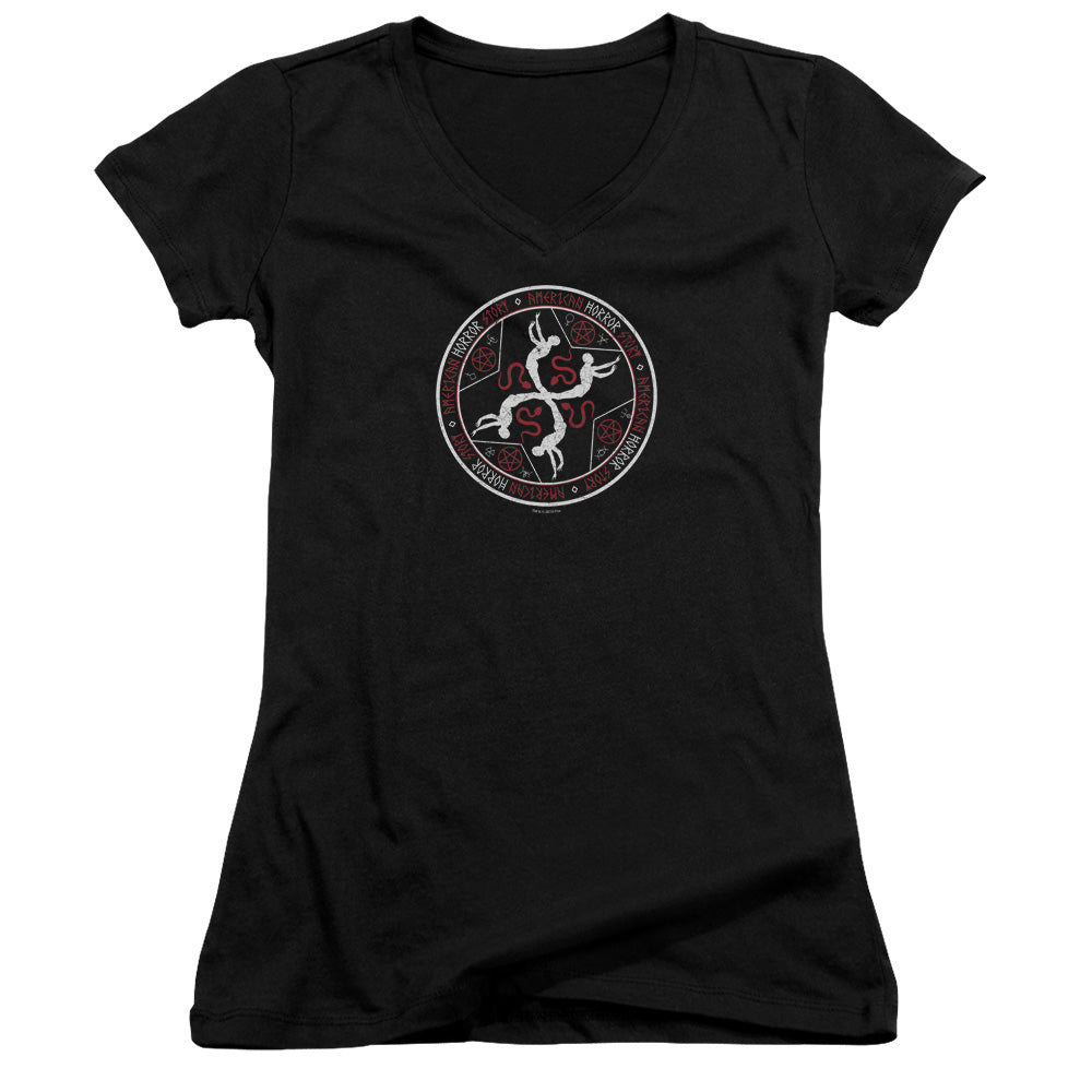 American Horror Story Coven Serpent Sigil Junior Sheer Cap Sleeve V-Neck Womens T Shirt Black Hoodie, Sweatshirt
