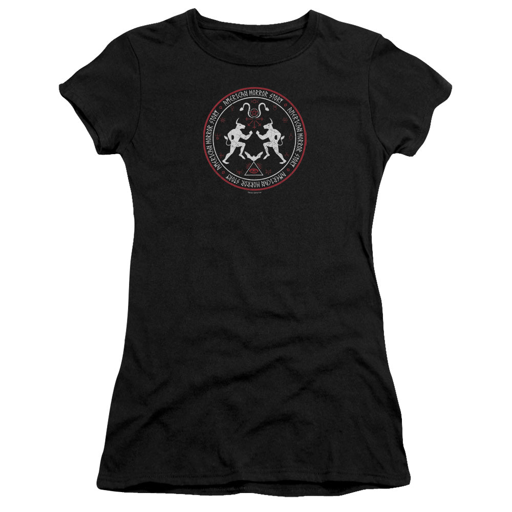 American Horror Story Coven Minotaur Sigil Junior Sheer Cap Sleeve Womens T Shirt Black Hoodie, Sweatshirt | CiraTrend.com