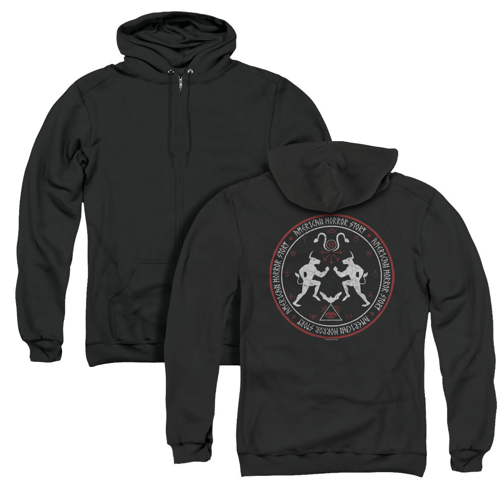American Horror Story Coven Minotaur Sigil Back Print Zipper Mens Hoodie Black T-Shirts, Sweatshirt | CiraTrend.com