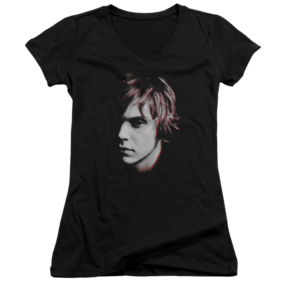American Horror Story Tate Junior Sheer Cap Sleeve V-Neck Womens T Shirt Black Hoodie, Sweatshirt | CiraTrend.com