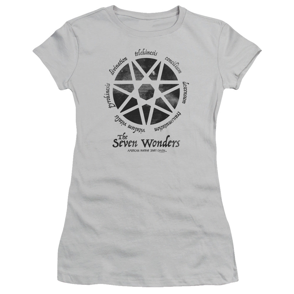 American Horror Story Seven Wonders Junior Sheer Cap Sleeve Womens T Shirt Silver Hoodie, Sweatshirt | CiraTrend.com