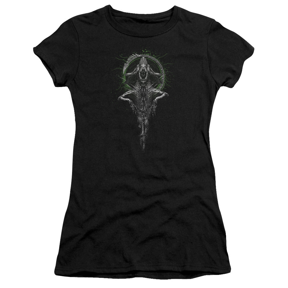 Alien Monarch Junior Sheer Cap Sleeve Womens T Shirt Black Hoodie, Sweatshirt | CiraTrend.com