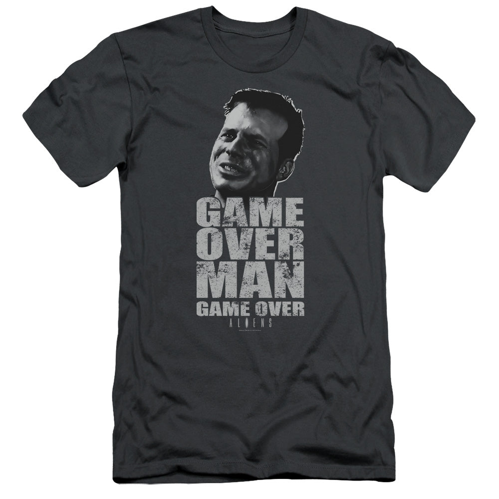Alien Game Over Man Slim Fit Charcoal T-Shirts, Hoodie, Sweatshirt