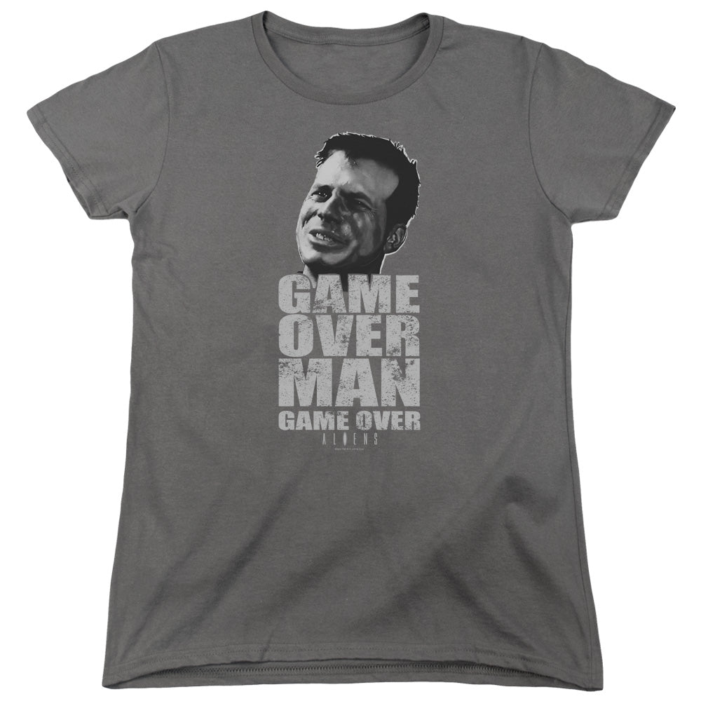 Alien Game Over Man Womens T Shirt Charcoal Hoodie, Sweatshirt | CiraTrend.com
