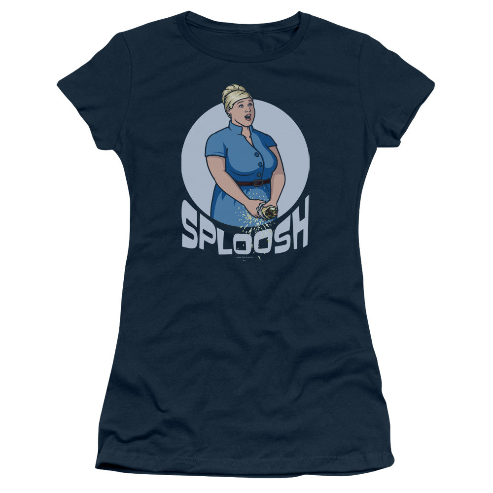 Archer Sploosh Junior Sheer Cap Sleeve Womens T Shirt Navy Blue Hoodie, Sweatshirt | CiraTrend.com