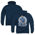 Archer Sploosh Back Print Zipper Mens Hoodie Navy Blue T-Shirts, Sweatshirt | CiraTrend.com