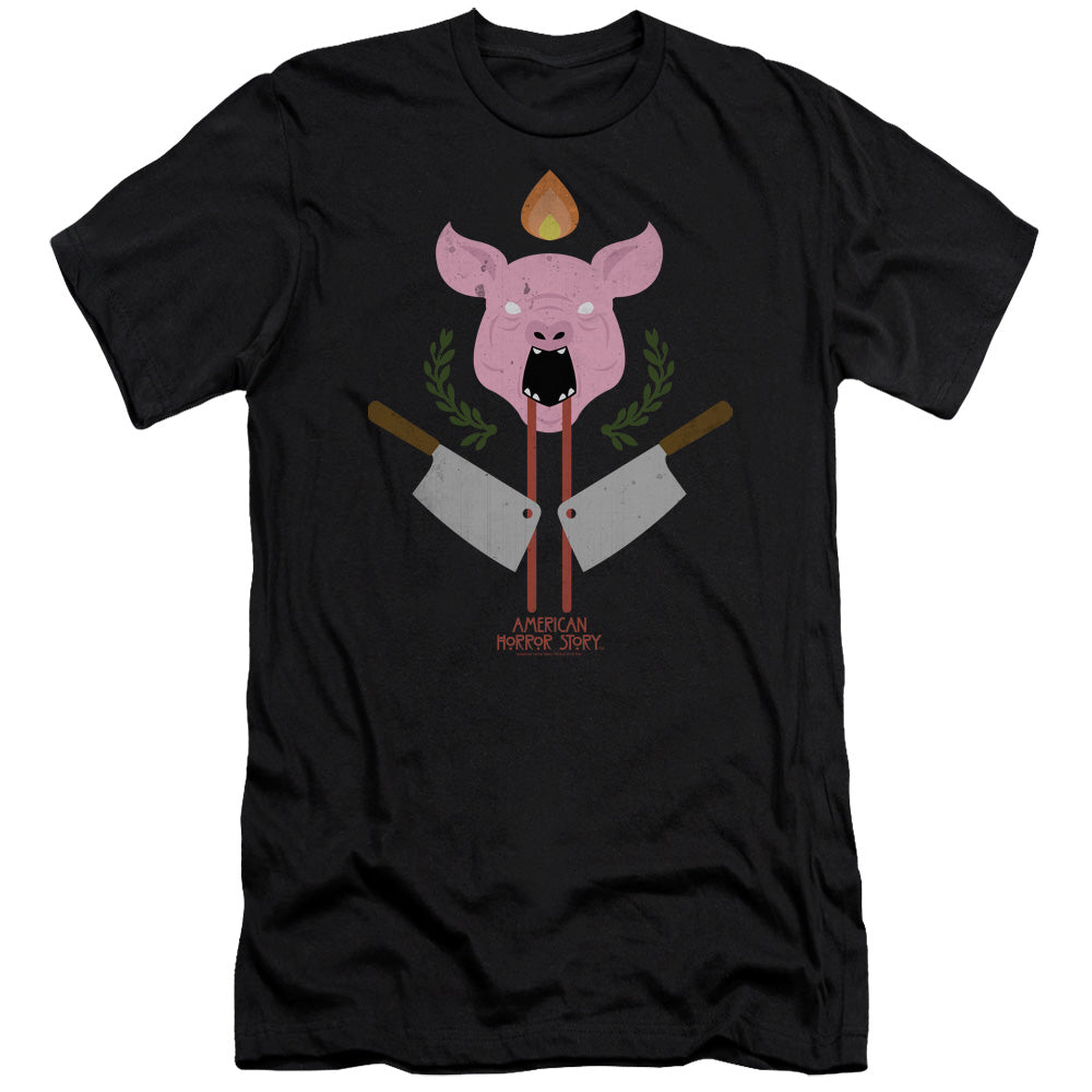 American Horror Story Pig Cleavers Premium Bella Canvas Slim Fit Mens T Shirt Black Hoodie, Sweatshirt | CiraTrend.com