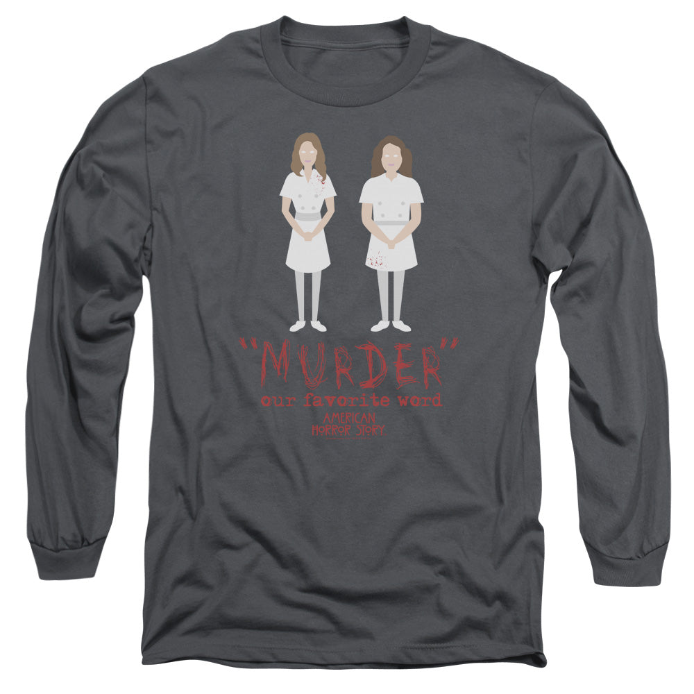 American Horror Story Murder Mens Long Sleeve Shirt Charcoal Hoodie, Sweatshirt | CiraTrend.com