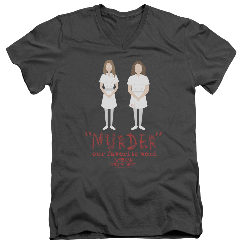 American Horror Story Murder Mens Slim Fit V-Neck T Shirt Charcoal Hoodie, Sweatshirt | CiraTrend.com