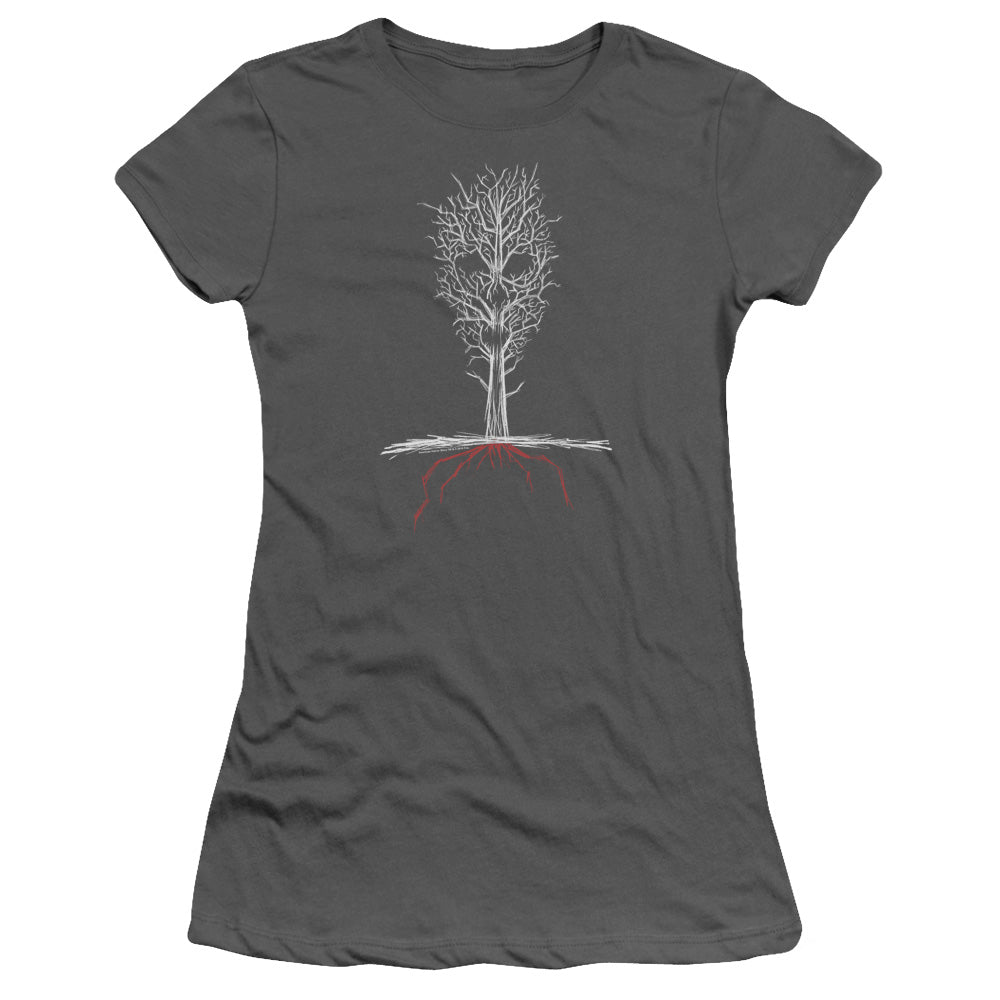 American Horror Story Scary Tree Junior Sheer Cap Sleeve Womens T Shirt Charcoal Hoodie, Sweatshirt | CiraTrend.com