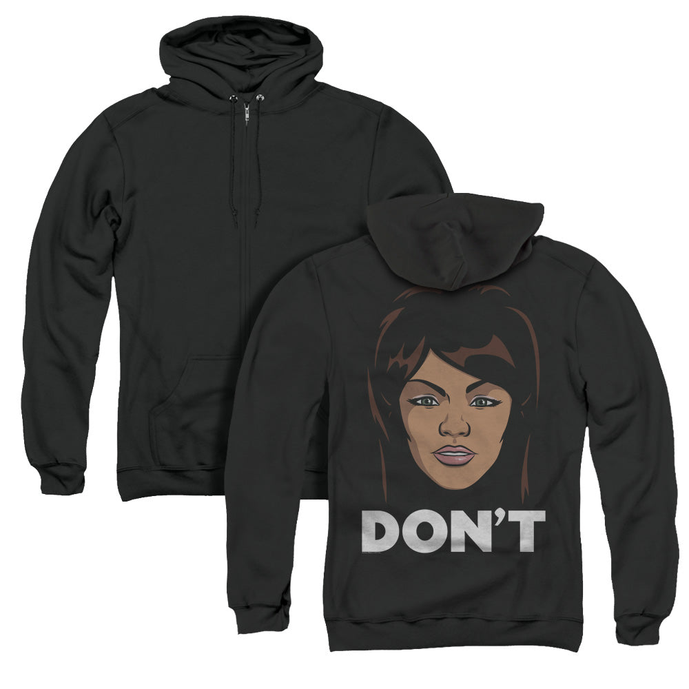 Archer Lana Dont Back Print Zipper Mens Hoodie Black T-Shirts, Sweatshirt | CiraTrend.com
