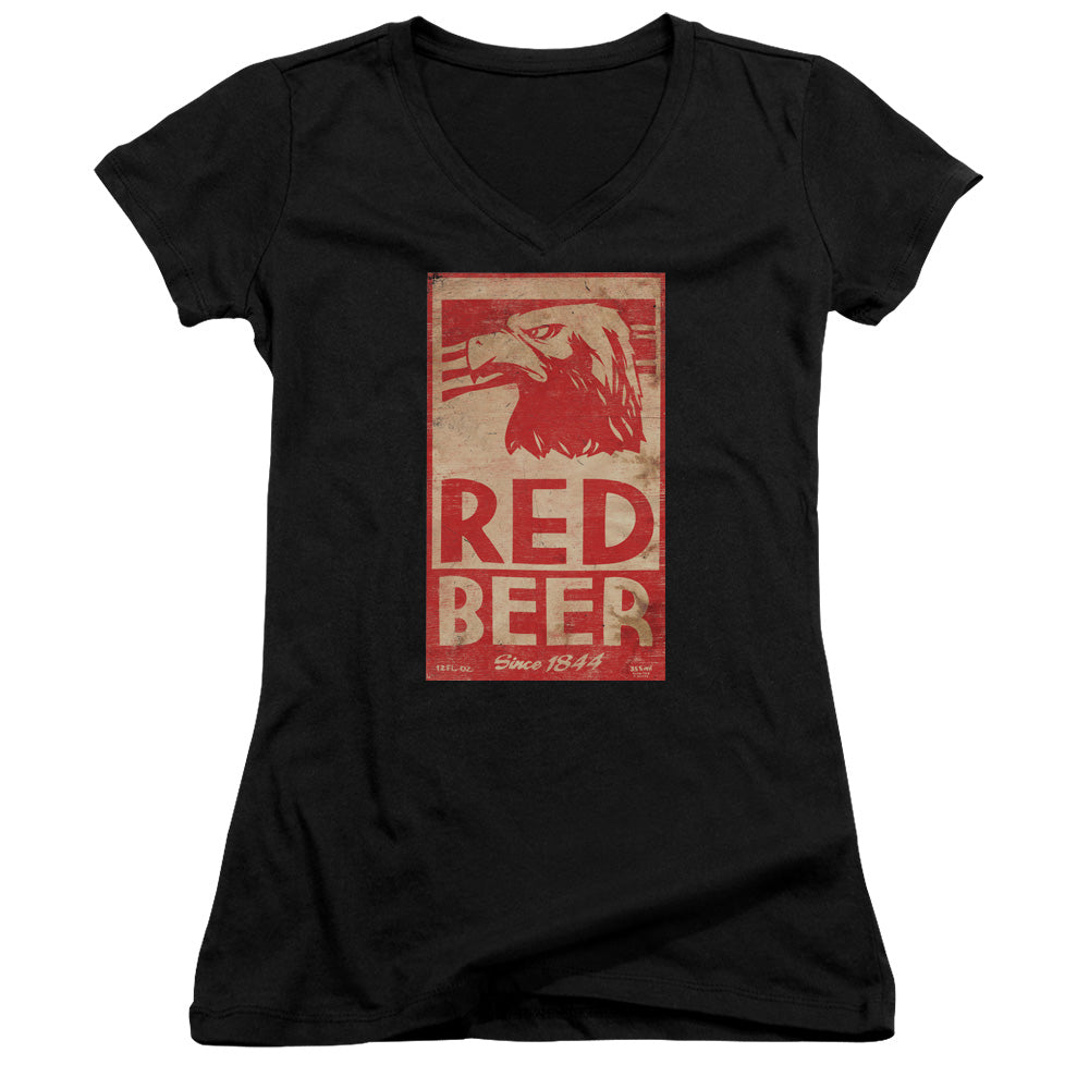 Archer Red Beer Label Junior Sheer Cap Sleeve V-Neck Womens T Shirt Black Hoodie, Sweatshirt | CiraTrend.com