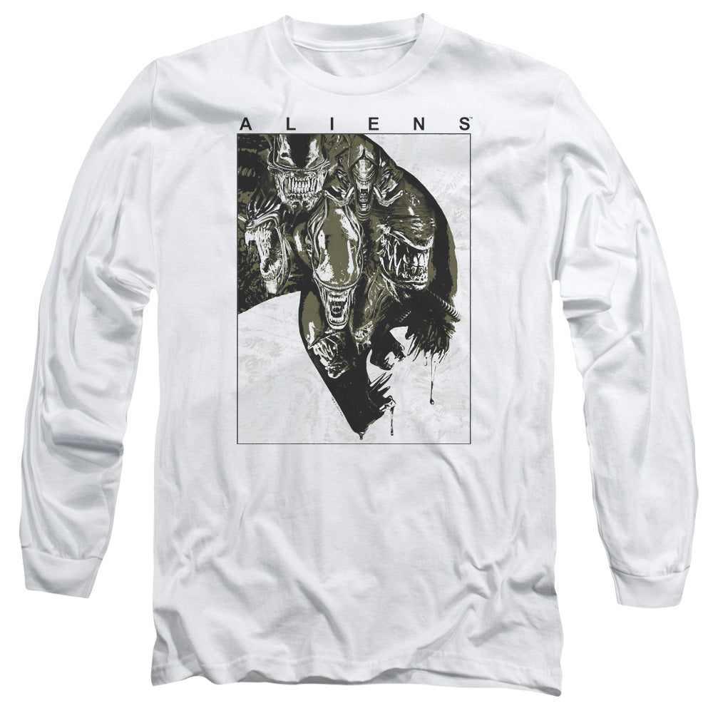 Aliens Aliens Inside Mens Long Sleeve Shirt White Hoodie, Sweatshirt | CiraTrend.com