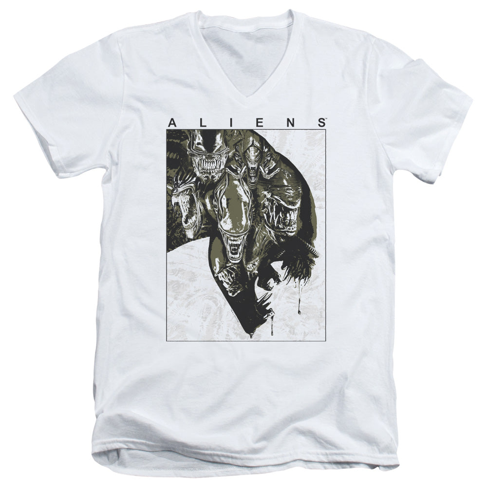 Aliens Aliens Inside Mens Slim Fit V-Neck T Shirt White Hoodie, Sweatshirt | CiraTrend.com
