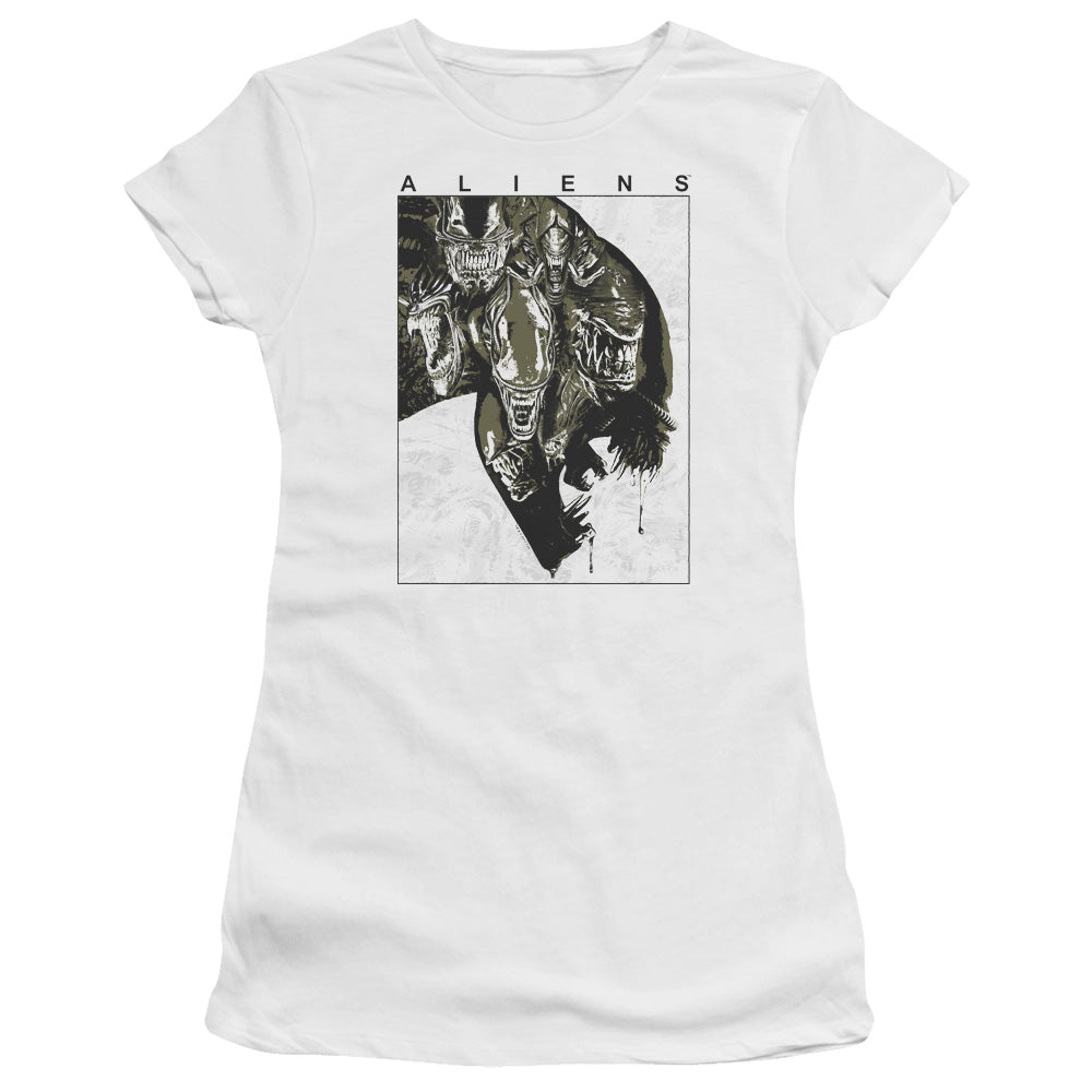 Aliens Aliens Inside Junior Sheer Cap Sleeve Womens T Shirt White Hoodie, Sweatshirt | CiraTrend.com