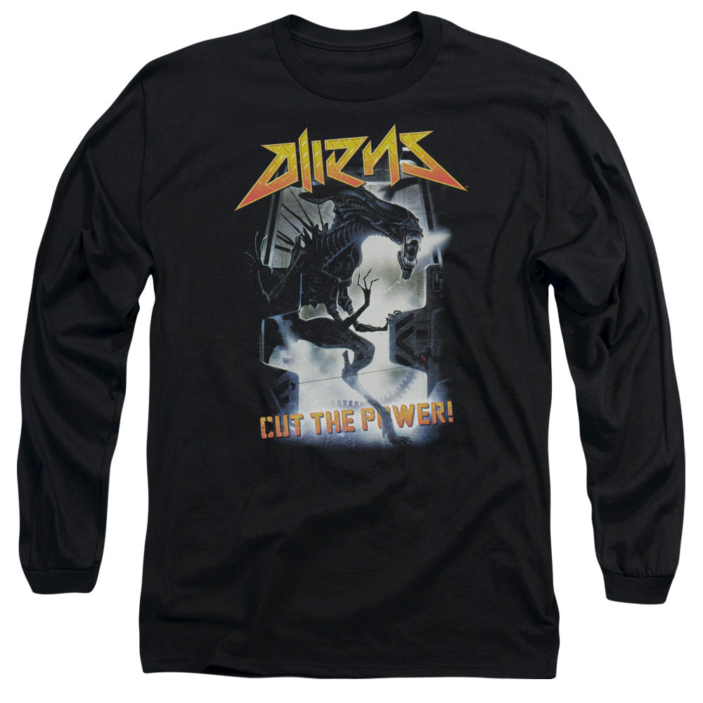 Aliens Cut The Power Mens Long Sleeve Shirt Black Hoodie, Sweatshirt | CiraTrend.com
