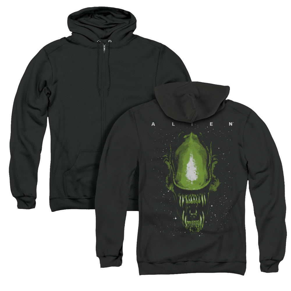 Aliens Space Aliens Back Print Zipper Mens Hoodie Black T-Shirts, Sweatshirt | CiraTrend.com