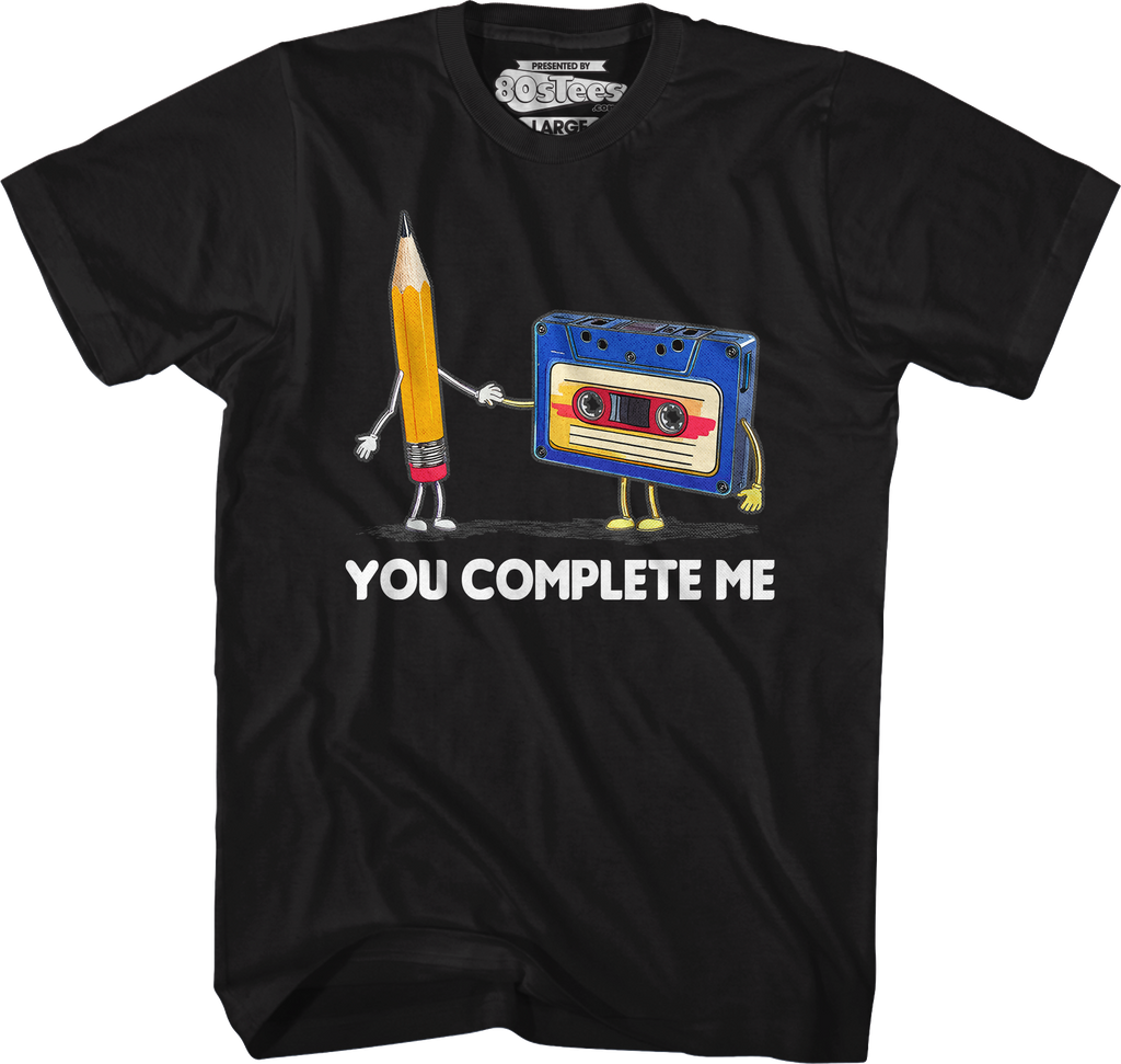 You Complete Me Pencil & Cassette T-Shirt Hoodie, Sweatshirt | CiraTrend.com (Image 5)
