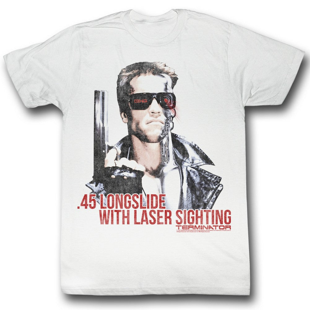Terminator Mens S/S T-Shirt - Laser Sighting - Solid White Hoodie, Sweatshirt | CiraTrend.com