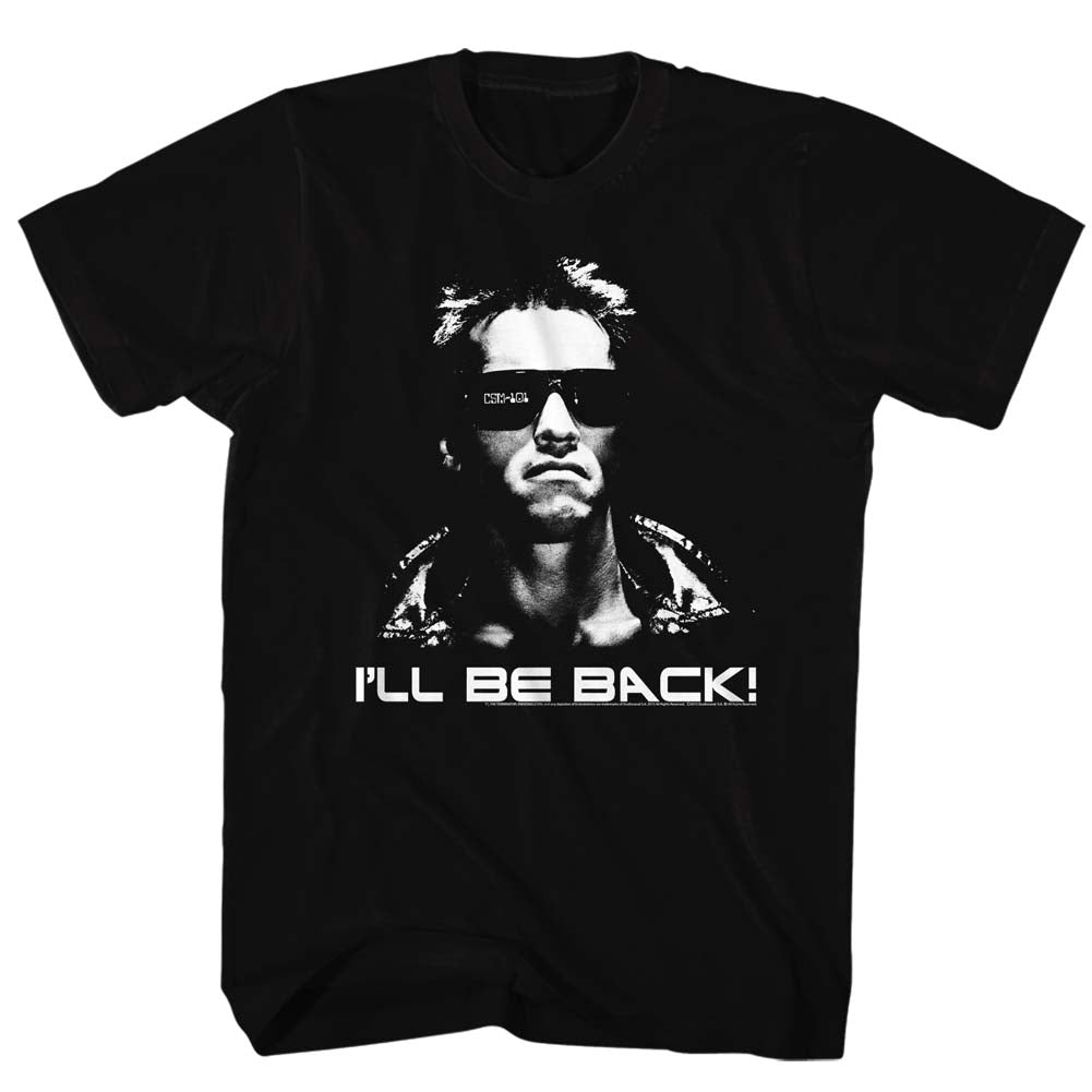 Terminator Mens S/S T-Shirt - I'Ll Be Back - Solid Black Hoodie, Sweatshirt | CiraTrend.com